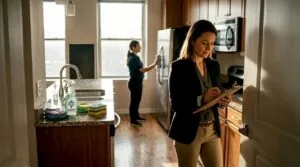 Property manager checking apartment cleaning tasks