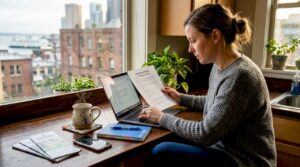 Woman reviewing cleaning staff job description