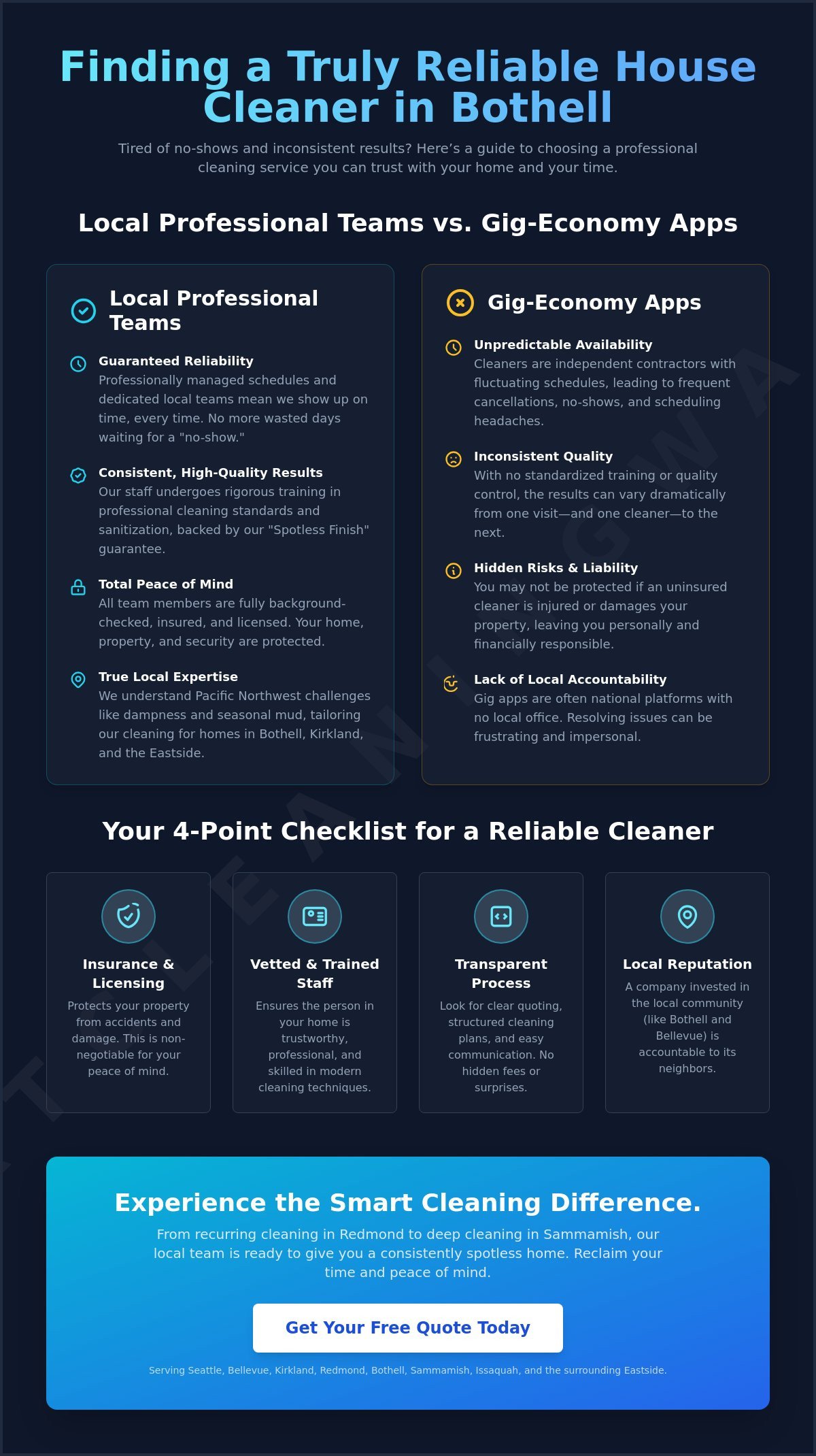 Reliable House Cleaners in Bothell: A Homeowner’s Guide to Quality and Trust