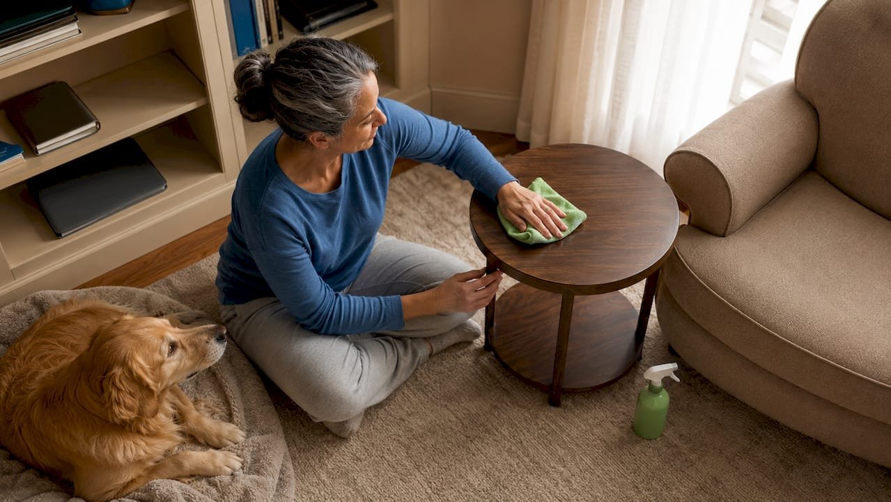 1782536853768_Pet-owner-cleaning-living-room-with-dog-nearby - Smart Cleaning Service Pet owner cleaning living room with dog nearby