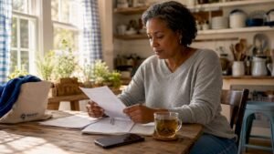 Homeowner reviewing cleaner vetting documents