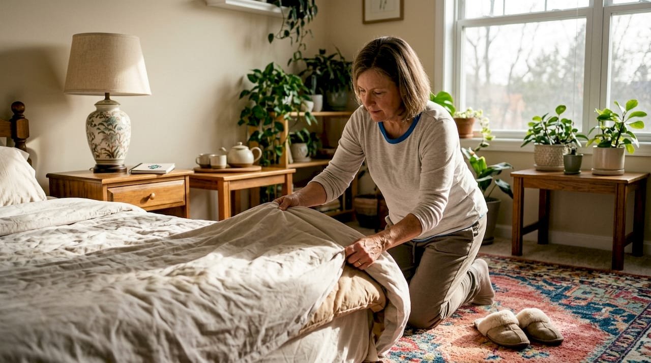 1783838186300_Woman-removing-bedding-for-dust-mite-cleaning - Smart Cleaning Service Woman removing bedding for dust mite cleaning